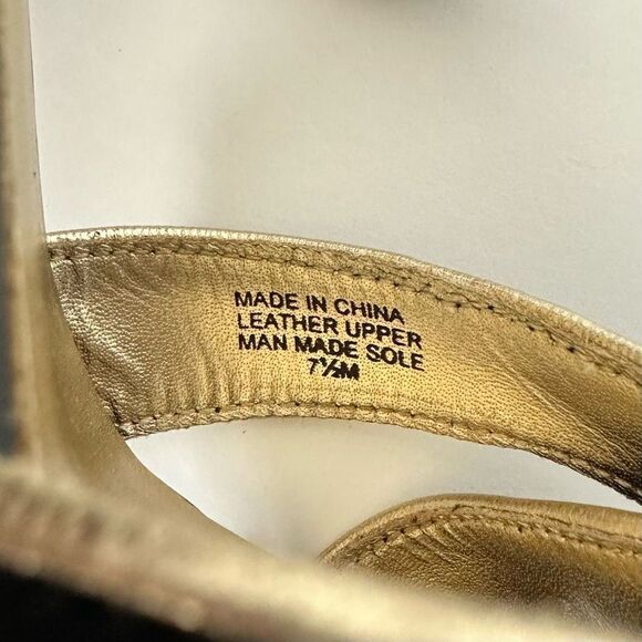 Lilly Pulitzer Bella Black Gold Strappy Heel size 7.5M - Picture 13 of 14